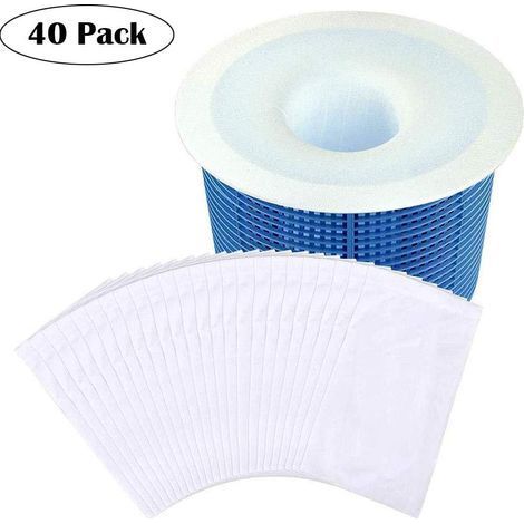 TAISHENGDA-Lot de 40 chaussettes de piscine pour piscines à mailles fines et filtres de spa,réutilisables en maille ultra-fine pour les piscines au sol et hors sol (1/5)