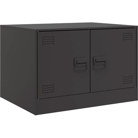 Mesa de centro de diseño industrial con espacio de almacenamiento 67 x 50 x 44 cm acero negro DEC039727
