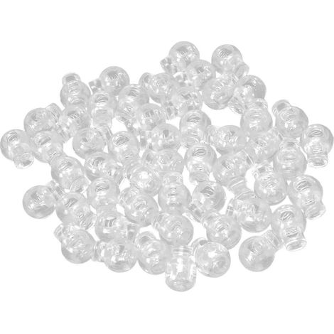 50 butées de câble transparentes en plastique de 5 mm à un trou (1/5)