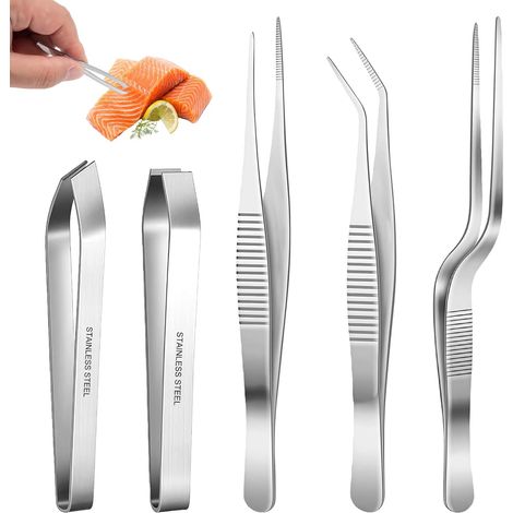 Pinze da cucina, pinze per lische di pesce in acciaio inossidabile, pinze professionali, pinze per pesce in acciaio inossidabile, pinze in acciaio inossidabile, per decorazione alimentare, cucina (1/5)