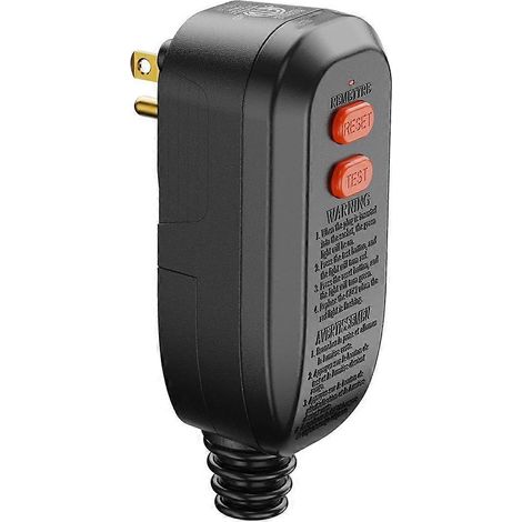 Prise de rechange à réarmement automatique 15 A, 3 broches, disjoncteur différentiel, prise de sécurité (prise américaine). (1/5)