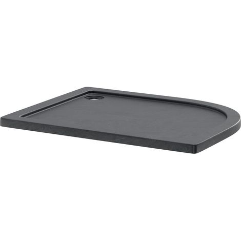 Pearlstone Slate 1000mm x 800mm x 40mm Left Hand Offset Quadrant Shower Tray (1/4)