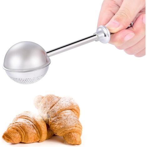Tamiz de harina, tamiz de harina de acero inoxidable para repostería, tamiz de repostería de una mano, tamiz de harina de alta calidad, soporte para harina de repostería, permite tamizar rápidamente (1/4)