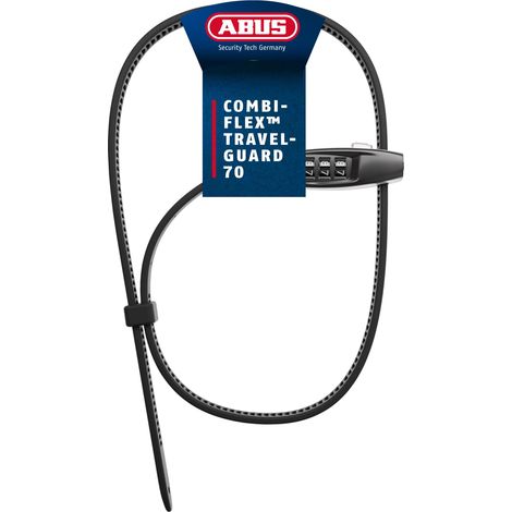 ABUS Lucchetto a cavo Combiflex TravelGuard 70 - lucchetto con combinazione flessibile e leggero per bagagli, caschi, passeggini o sci - lunghezza di chiusura 72 cm - inossidabile (1/4)