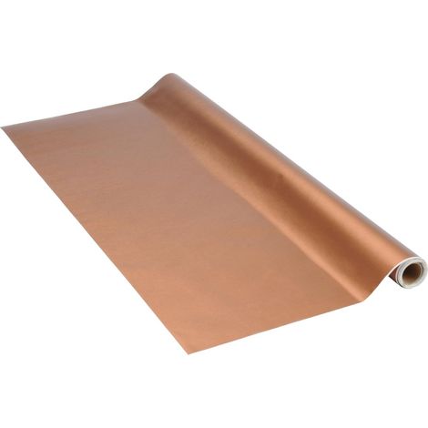 Papier adhésif Cuivre Aspect métal Industriel - 45cm x 1,5m - Épaisseur 160μ, Film autocollant pour meuble et cuisine, film décoratif, papier peint, PVC sans phtalates, Fabriqué en UE (1/5)