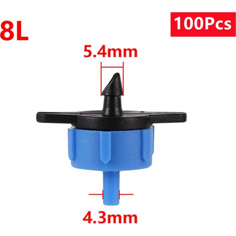 (100 pièces) Goutteur à compensation de pression 2 L/h, 4 L/h, 8 L/h, micro-irrigation pour jardin, verger, raccord de tuyau d'arrosage agricole, 20/100 pièces (1/5)
