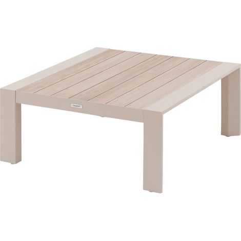 Tavolino da giardino quadrato evasion in argilla e lino 87 x 87 cm in alluminio - Hespéride