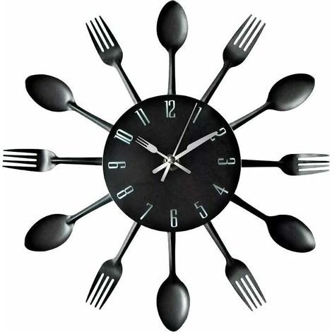3D-Wanduhr mit abnehmbarem Küchengeschirr (Löffel, Gabel) (1/3)