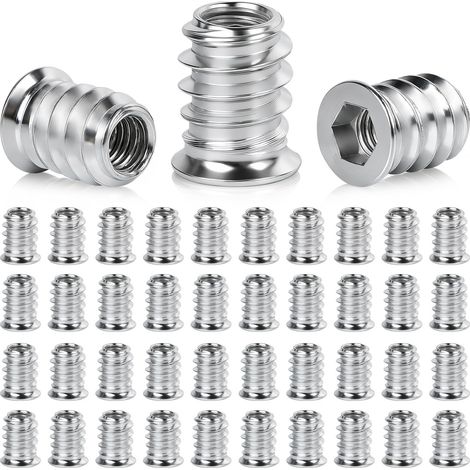 Inserts Filetés Bois Insert à Bois Écrou à Visser Douille M6x15mm (1/5)