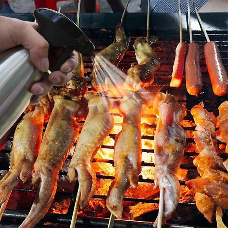 Vaporisateur en acier inoxydable pour huile d'olive, pot à huiler pour barbecue et cuisson au barbecue (1/4)