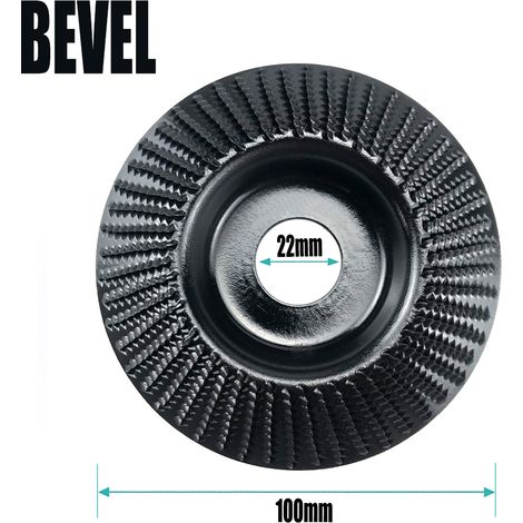 Diamètre intérieur de la surface biseautée (noire) : 22 mm Disque à meuler pour meuleuse d'angle, disque à meuler plat, disque à meuler biseauté, meule, outil de bricolage pour le travail du bois (1/5)