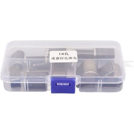Set mit 18 Ausstechformen aus Leder und Kohlenstoffstahl, verschiedene Formen, Hohlstanzer für Stoff, Ton, DIY, Gürtelherstellung, Geschenkbox (1/5)