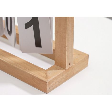 Calendrier mural en bois scandinave design, retournement de pages créatif, décoration de bureau et maison, bois naturel couleur bois, pour chambre ou salon