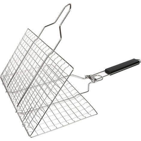 Panier à griller en acier inoxydable avec sac de rangement, panier à griller portable pour barbecue, outils et accessoires de barbecue pour poissons, légumes, steaks, crevettes et viandes.-AquaForge (1/5)