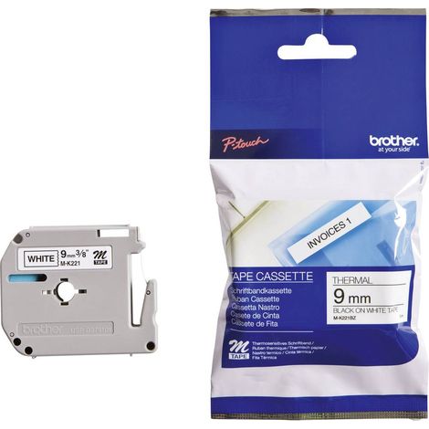BROTHER Ruban plastique P-TOUCH MK-221B - 9mm