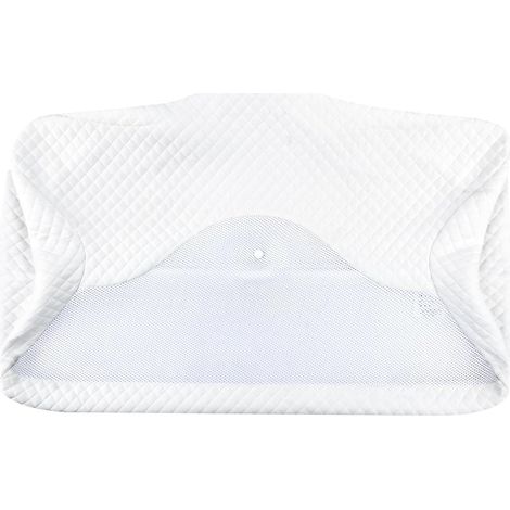 Housse de Coussin, Taie d'oreiller de Rechange Lavable en Machine, Respirant, Uniquement pour Les oreillers-70 x 40 x 8,5/14cm, Blanc (1/3)