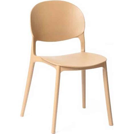 Sedia polipropilene cucina bar ristorante giardino sedie interno esterno impilabile beige crema 167ro