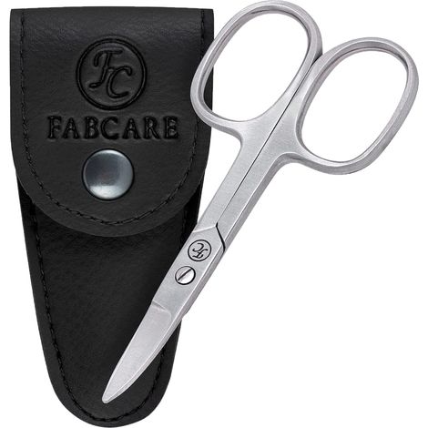1 - Ciseaux à ongles - Acier inoxydable - Pointes arrondies et micro-denture pour coupe sécurisée - Soin des nourrissons et adultes - Avec étui de protection - Argent - 10x5cm