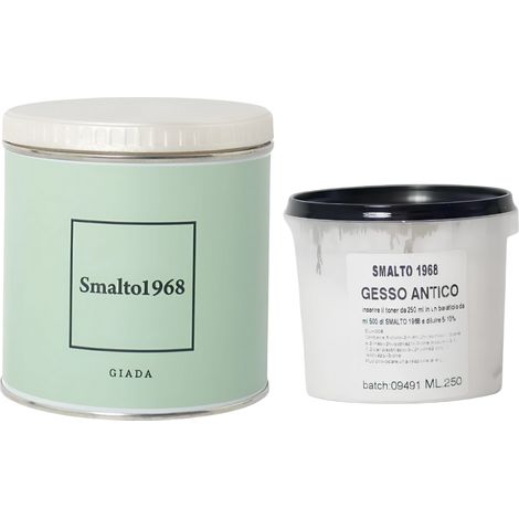 Smalto1968 base acqua gesso antico shabby chic finitura opaca multicolore l 0.5 colore- giada - confezione 1