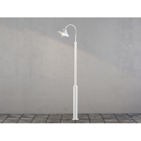 Große LED Mastleuchte aus Aluminium Weiß, Höhe 240cm (1/4)