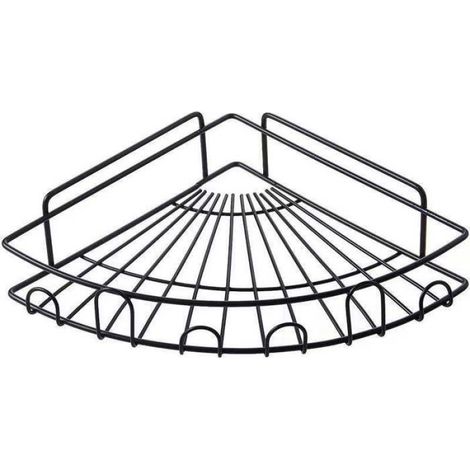 Etagere De Douche - 30 Cm - Sans Perçage - Noir Mat - Lot De 2 (1/5)