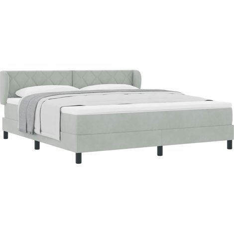 Maison Exclusive - Letto a molle con testiera Grigio chiaro 180 x 200 cm Velluto