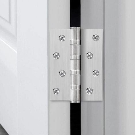 Paumelles,4 Pièces Charnières de Porte en Acier Inoxydable 100 x 80 mm avec 32 Pièces de Vis,Charnières pour Meubles de Cuisine,Armoires de Quincaillerie,Fenêtres,Boîtes en Bois Porte GROOFOO (1/4)
