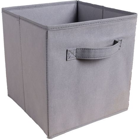Faltbare Aufbewahrungsbox aus grauem Stoff, 30 cm breit x 30 cm lang x 30 cm hoch, ohne Deckel, Schubladentyp, 1 Stück (1/5)