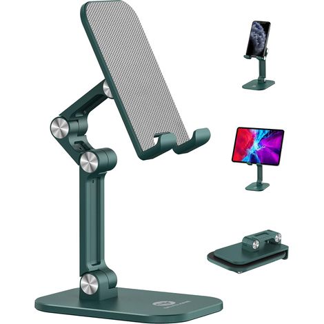 Support pour téléphone portable, support pour iPad, support de bureau réglable en hauteur et en angle, support pliable, support plus large pour iPhon