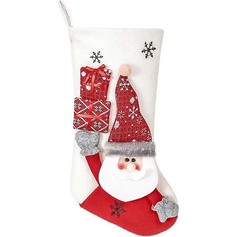 Chaussette de Noël, décoration à suspendre au sapin, sac cadeau-49X22X2CM (1/3)