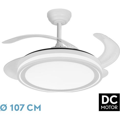 [PRODOTTO RICONDIZIONATO] Ecoiluminaled Fabrilamp Fan Dc Bandido 59w White 4aspas 107d 5900lm 3500-4000-6500k Remote And Timer
