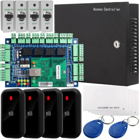 Kit de Carte de contrôle d'accès réseau RFID 26 Bits en métal AC 220 V pour 4 Portes