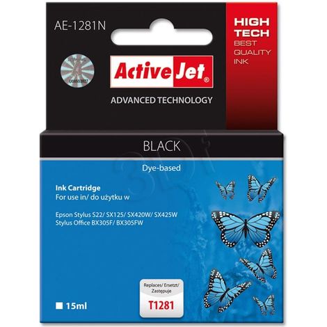 ActiveJet atrament AE-1281 náhrada za Epson T1281 čierna 15 ml