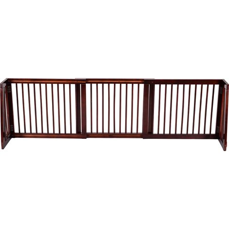 Cancelletto di sicurezza regolabile per animali domestici 203 x 56 x 9,5 cm moderno e pratico legno di ciliegio 200020729