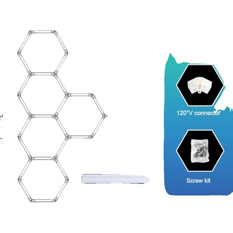 Lámpara de techo para garaje, diseño hexagonal, alta luminosidad, 5 orificios otros tamaños de orificios disponibles bajo pedido. (1/2)