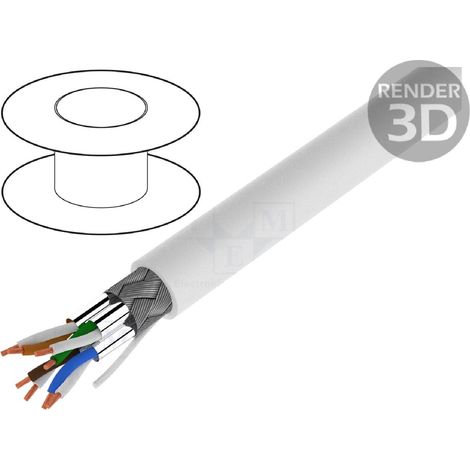 Cordon S-FTP Cat7 50m - Blanc