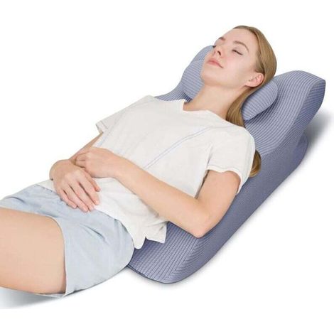 Oreiller Face vers Le Bas en Mousse à Mémoire de Forme, Hauteur Réglable, Oreiller pour Dormir sur Le Ventre, Maux de Dos, Coussin D'élévation des Jambes Gris (1/4)