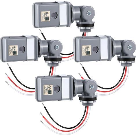 Capteur de photocellule pour lumières extérieures, 120VAC 50/60 Hz Photocellule IP54 imperméable, Photocellule de montage pivotant, Interrupteur photoélectrique de capteur du crépuscule à l'aube (1/5)