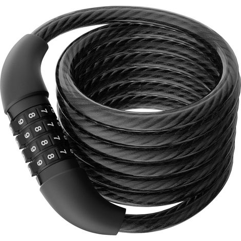 Basi ZR 303 Antivol à câble spiralé noir fermeture à combinaison