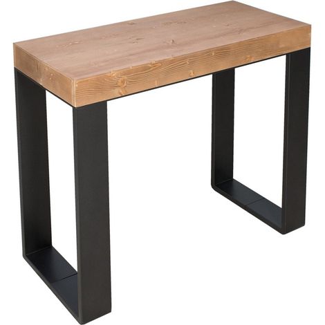 Console Extensible 90X40/190 Cm Tecno Small Sapin Teint Structure Anthracite (1/4)