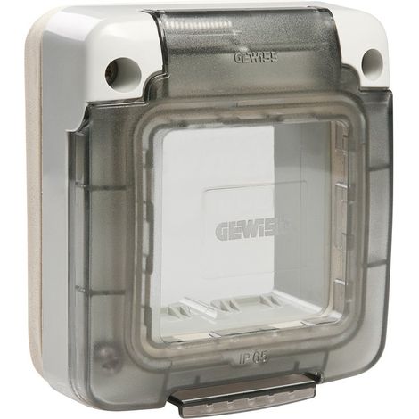 Gewiss – Plastron étanche 2 postes – Indice de protection IP65 – Pour installations électriques en extérieur – 2 modules – Montage en saillie