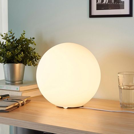 [GEBRAUCHT] B-Ware Lindby Glastischlampe Marike Tischlampe Tischlampe Lampe E27 Glas Kugel Weiß