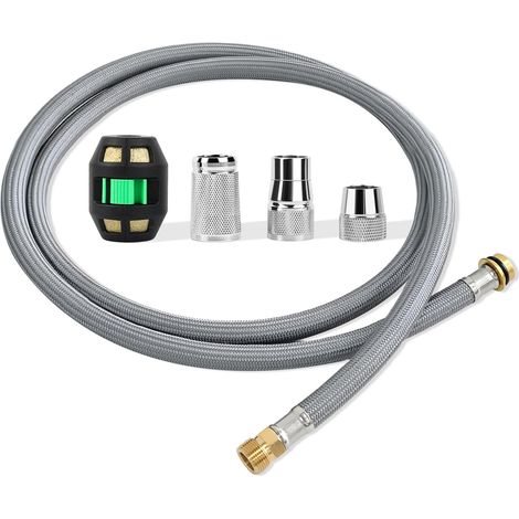 48293000 Tuyau de douche extensible pour robinet de cuisine 1500 mm - Tuyau de remplacement avec poids et 3 adaptateurs - Numéro de pièce 48293000 (1/5)