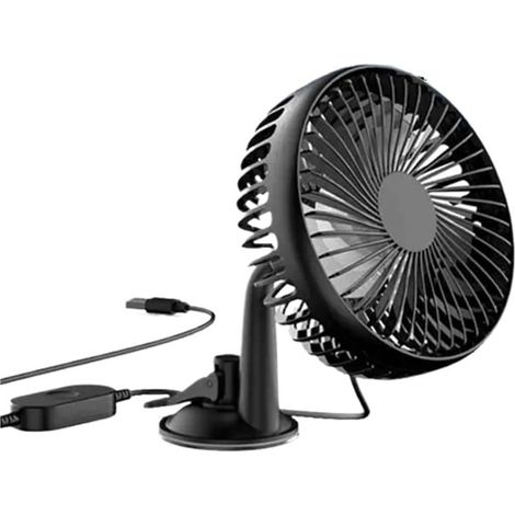 Double Ventilateur Rafraîchissant Auto Ventilateur Voiture 12V-24V 5W Grand Vent Lumière Contrôle À Trois Vitesses Ventouse Portable Tête Unique D'interface USB (1/5)
