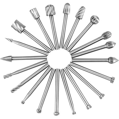 20 PCS Bohrer Set, HSS hohe Härte Rotary Holzschnitzerei Fräser Set mit 1/8" (3mm) Schaft, Titanbeschichtet, für Holzschnitzerei, Gravur, Fräsen, Bohren, DIY-Werkzeuge, geeignet für Rotationswerkzeuge