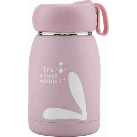 Tasse sous vide en acier inoxydable, motif lapin mignon, bouteille d'eau (rose) (1/5)