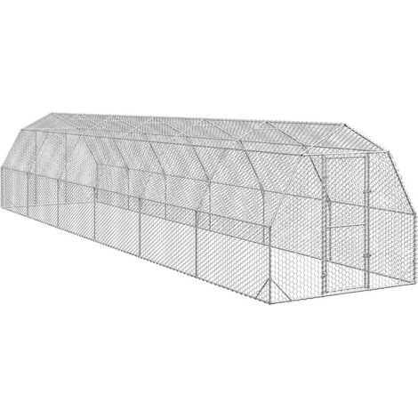 Hühnerstall 2,5x12x2,25 m Verzinkter Stahl