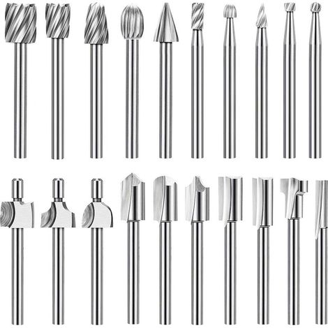 Jeu de Mèches de Gravure en Carbure HSS - 10pcs, Outils Rotatifs, Bricolage Bois Sculpture Perçage Gravure (1/5)