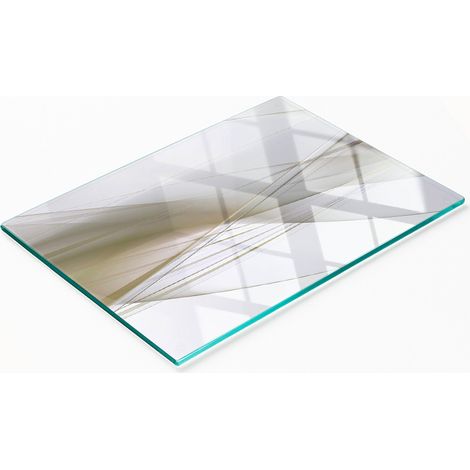 Elegante e resistente tagliere da cucina in vetro con motivo astratto, 80x52 cm. (1/5)