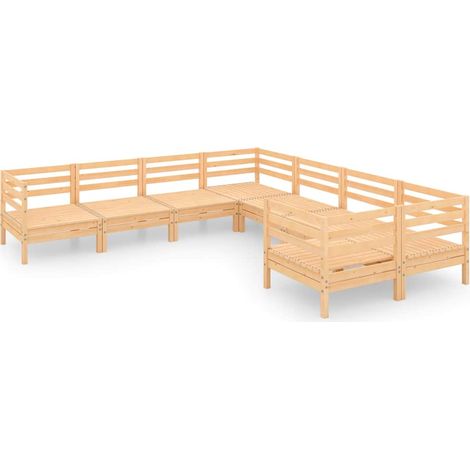 Maison Exclusive - 8-tlg. Garten-Lounge-Set Massivholz Kiefer (1/5)
